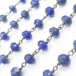 Load image into Gallery viewer, Lapis Lazuli Oxidized Wire Chain