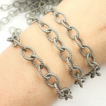 Load image into Gallery viewer, Oxidized Sterling Silver Twisted Round Link Chain