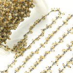 Load image into Gallery viewer, Citrine Cluster Dangle Oxidized Wire Chain.