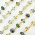 Load image into Gallery viewer, Green Rutile Gold Plated Wire Chain