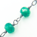 Load image into Gallery viewer, Green Onyx Oxidized Wire Chain