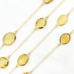 Load image into Gallery viewer, Whisky Quartz Organic Shape Bezel Gold Plated Wire Chain.