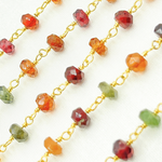 Load image into Gallery viewer, Multi Tunduru Sapphire Gold Plated Wire Chain.