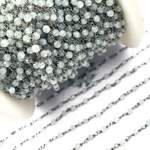 Load image into Gallery viewer, Aqua Blue gemstone Oxidized 925 Sterling Silver Wire Chain