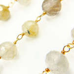 Load image into Gallery viewer, Golden Rutile Beads Gold Plated Wire Chain.