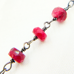Load image into Gallery viewer, Dyed Ruby Oxidized Wire Chain.