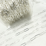 Load image into Gallery viewer, 925 Sterling Silver Paperclip Flat Link Chain.