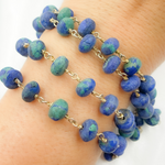 Load image into Gallery viewer, Azurite Malachite Gold Plated Wire Chain. AZM1