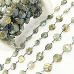 Load image into Gallery viewer, Labradorite Oxidized Wire Chain.