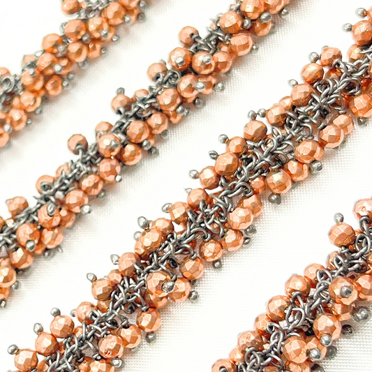 Cooper Pyrite Closer Cluster Dangle Oxidized Wire Chain.