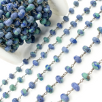 Load image into Gallery viewer, Azurite Malachite Oxidized Wire Chain