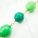 Load image into Gallery viewer, Chrysoprase Round Shape Gold Plated Wire Chain.