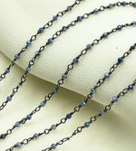 Load image into Gallery viewer, Coated Blue Quartz Wire Wrap Chain. CQU18