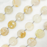 Load image into Gallery viewer, Golden Rutile Coin Shape Oxidized Wire Chain