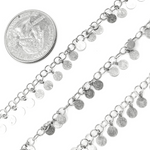 Load image into Gallery viewer, Oxidized Sterling Silver Dangle Disk Chain