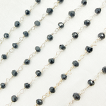 Load image into Gallery viewer, Black Spinel Sterling Silver Wire Chain