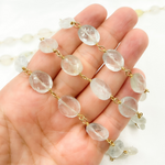 Load image into Gallery viewer, Aquamarine Oval Gold Plated Wire Chain