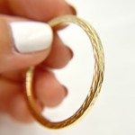 Load image into Gallery viewer, 14K Solid Gold Hollow Flat Diamond Cut Hoop