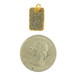 Load image into Gallery viewer, Pave Diamond Sterling Silver Rectangle Charm