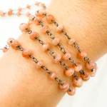 Load image into Gallery viewer, Sunstone Smooth Oxidized 925 Sterling Silver Wire Chain