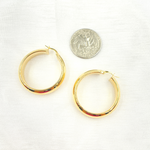 Load image into Gallery viewer, 14K Solid Gold Hollow Hoop