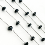 Load image into Gallery viewer, Black Spinel Oxidized Wire Chain.