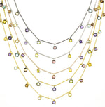 Load image into Gallery viewer, Multi Color Cubic Zirconia Square Shape Dangle Chain