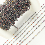 Load image into Gallery viewer, Multi Tunduru Sapphire Oxidized Wire Chain. MSA7