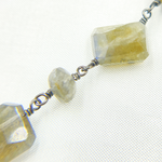 Load image into Gallery viewer, Labradorite Organic Shape Oxidized Wire Chain.