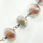 Load image into Gallery viewer, Coated Siloni Taupe Moonstone Oxidized Wire Chain.