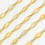 Load image into Gallery viewer, Ethiopian Opal Oval Shape Bezel Gold Plated Wire Chain.
