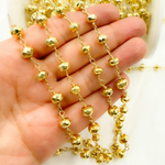 Load image into Gallery viewer, Golden Pyrite Faceted Rondel Oxidized Wire Chain