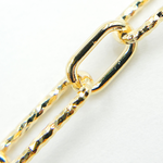 Load image into Gallery viewer, Gold Plated 925 Sterling Silver Long Diamond Cut & Short Smooth Link.