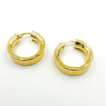 Load image into Gallery viewer, 14K Solid Gold Flat Diamond Cut Hoop Earrings
