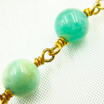 Load image into Gallery viewer, Amazonite Round Gold Plated Wire Chain