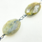 Load image into Gallery viewer, Labradorite Oval Shape Oxidized Wire Chain.