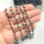 Load image into Gallery viewer, Hematite Cluster Dangle Oxidized Wire Chain.