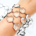 Load image into Gallery viewer, Crystal Hexagon Shape Bezel Oxidized Wire Chain