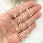 Load image into Gallery viewer, 925 Sterling Silver Paperclip Hammered Link Chain.