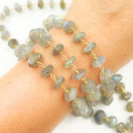 Load image into Gallery viewer, Labradorite Oval Shape Gold Plated Wire Chain.