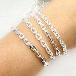 Load image into Gallery viewer, Z90SS. 925 Sterling Silver Rectangle Diamond Cut Heavy Cable