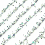 Load image into Gallery viewer, Coated Green Quartz Cluster Dangle Oxidized Wire Chain.