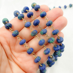 Load image into Gallery viewer, Azurite Malachite Gold Plated Wire Chain. AZM1
