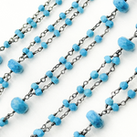 Load image into Gallery viewer, Turquoise Double Oxidized Connected Wire Chain.