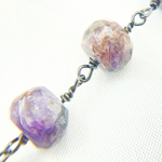 Load image into Gallery viewer, Charoite Oxidized 925 Sterling Silver Wire Chain.
