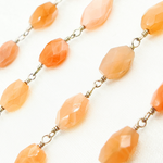 Load image into Gallery viewer, Peach Moonstone Oval Shape Wire Chain