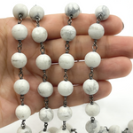 Load image into Gallery viewer, Howlite Gemstone Round Shape Chain