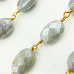 Load image into Gallery viewer, Milky Aquamarine Gold Plated Wire Chain.