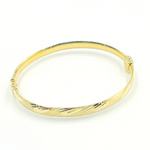 Load image into Gallery viewer, 14K Solid Gold Matte Textured Bangle