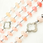 Load image into Gallery viewer, Pink Opal with Marquis Shape Oxidized Wire Chain